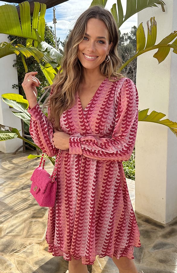 Waistband Dress Print Roze Rood – alle jurkjes — foto 2