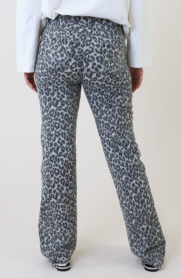 Wide Leg Jeans Dez Leopard Grey — foto 5