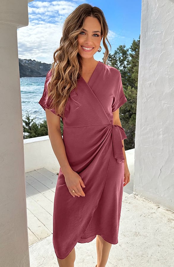 Wrap Jurk Fenna Maxi Dust Roze – alle jurkjes — foto 7