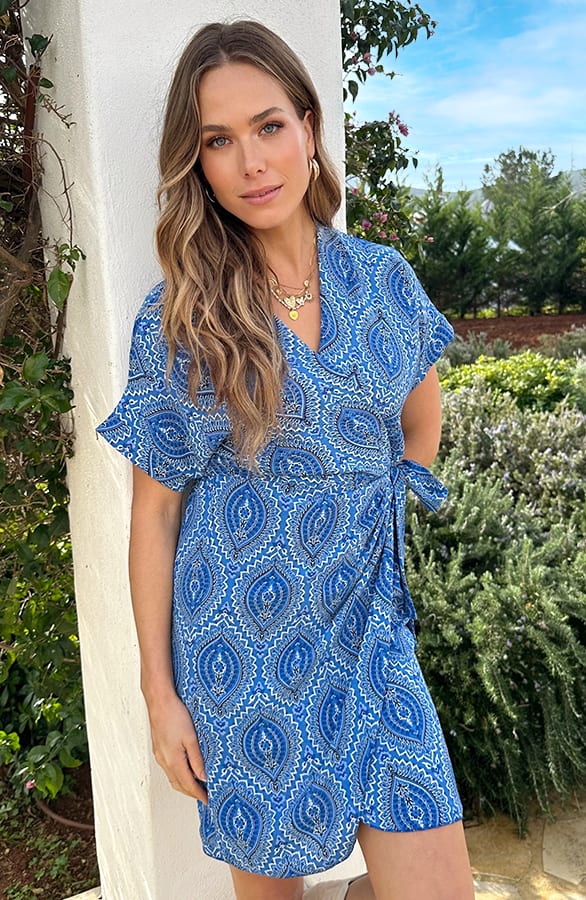 Wrap Jurk Fenna Print Kobalt – alle jurkjes — foto 4