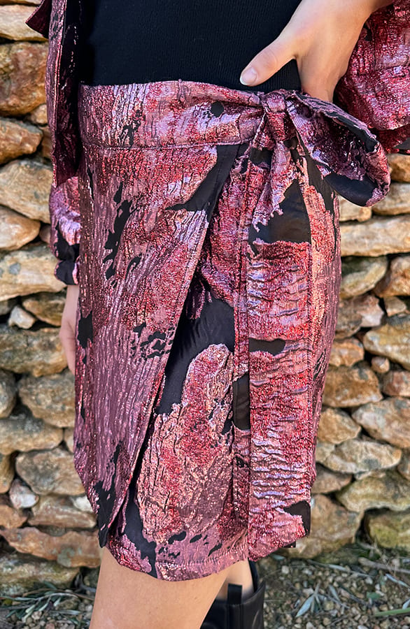Wrap Skirt Savannah Jacquard Roze – kleding — foto 7