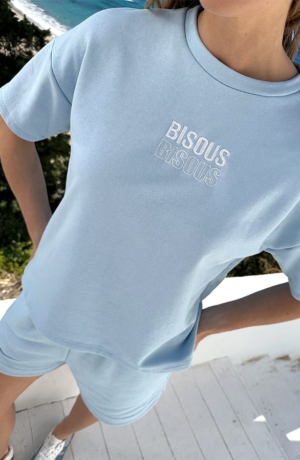 Artwork T-Shirt Bisous Bisous Baby Blauw – shirts & tops — foto 2