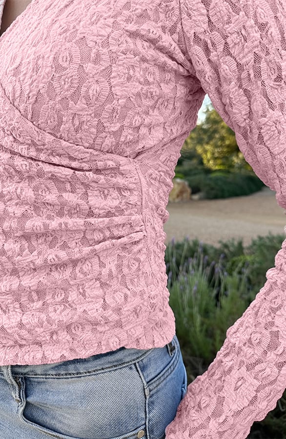 Asymmetrische Kanten Top Baby Roze – shirts & tops — foto 4