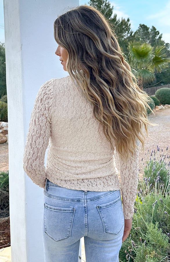Asymmetrische Kanten Top Beige – shirts & tops — foto 3