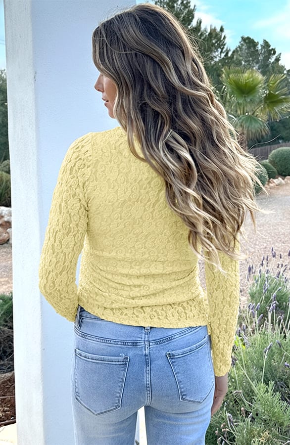 Asymmetrische Kanten Top Butter Yellow – shirts & tops — foto 3