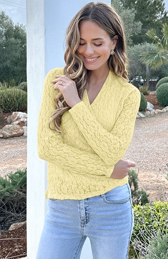 Asymmetrische Kanten Top Butter Yellow – shirts & tops — foto 4