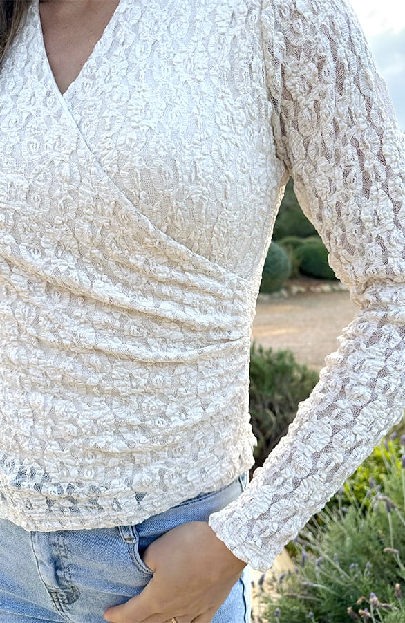 Asymmetrische Kanten Top Ecru – shirts & tops — foto 5
