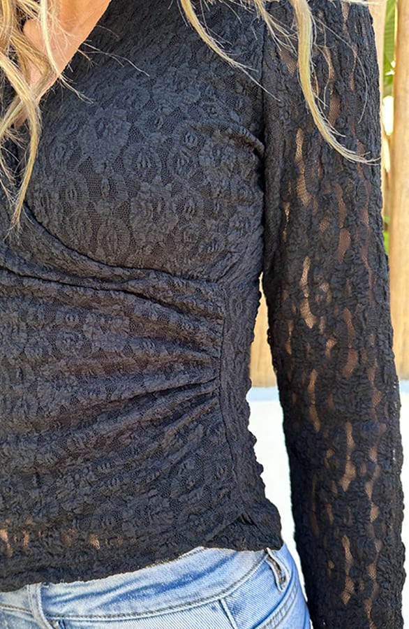 Asymmetrische Kanten Top Zwart – shirts & tops — foto 4