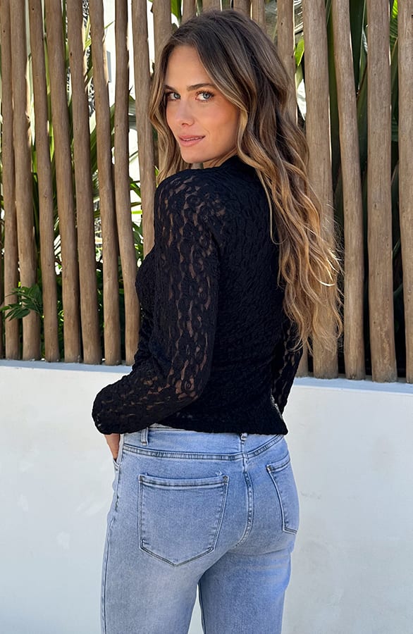 Asymmetrische Kanten Top Zwart – shirts & tops — foto 3