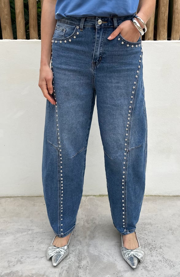 Barrel Studs Jeans Blue