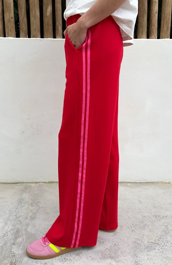 Bies Wide Leg Pants Rood Fuchsia – broeken — foto 2