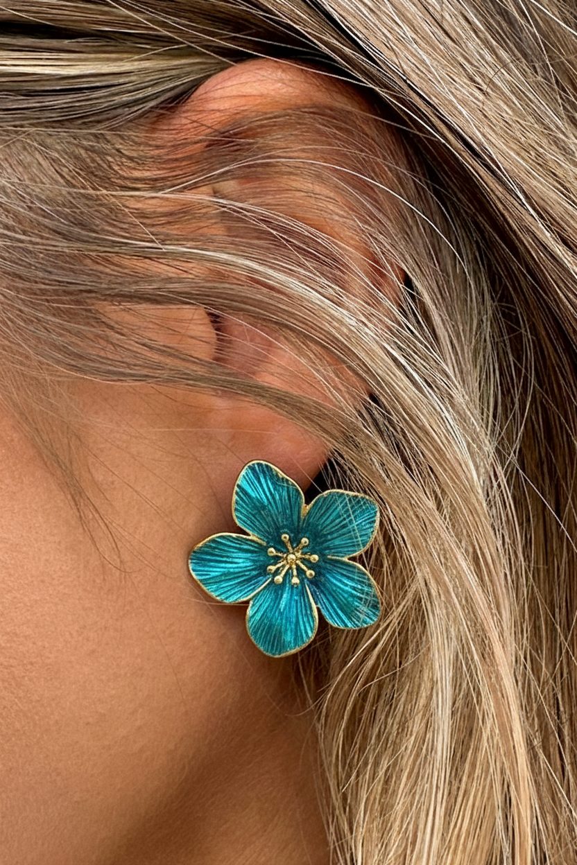 Bohemian Flower Earrings Blue – accessoires — foto 2