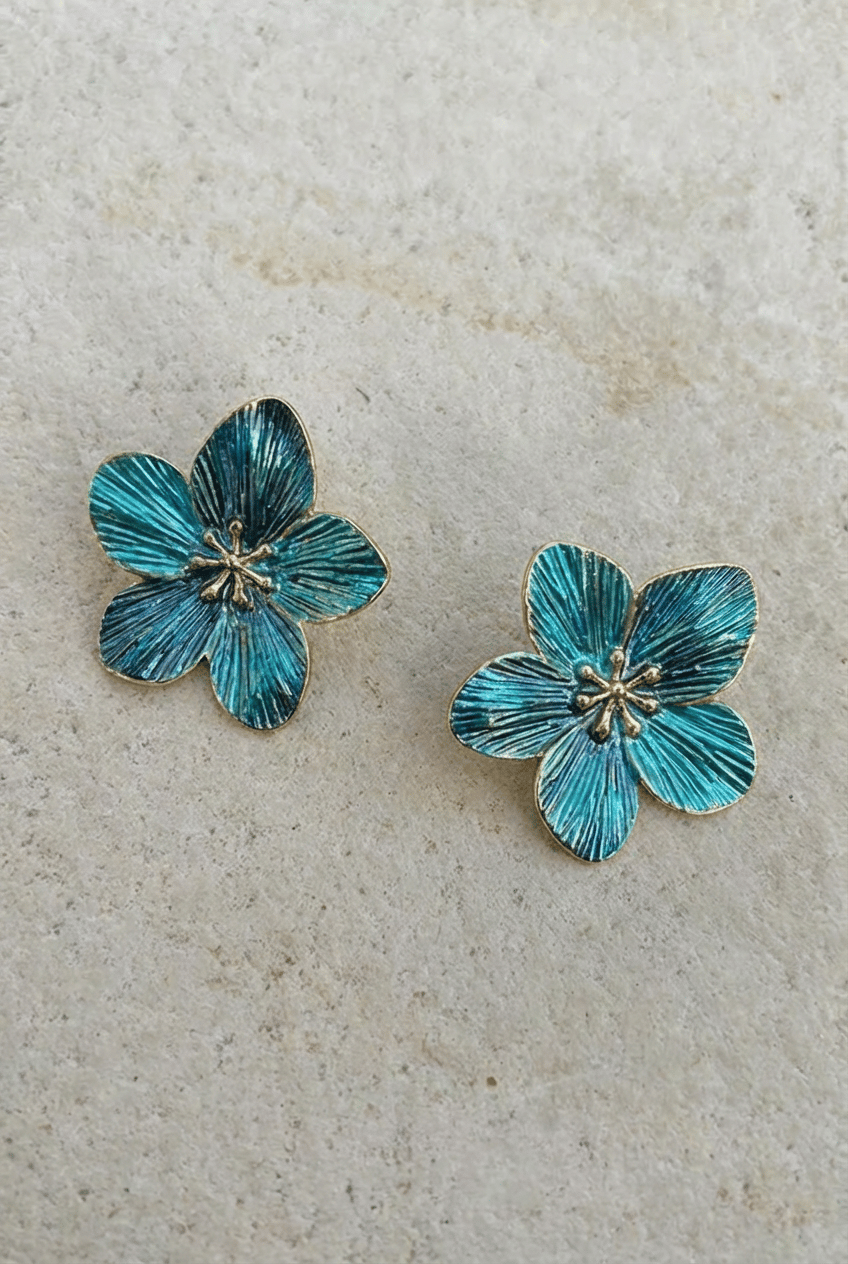Bohemian Flower Earrings Blue – accessoires