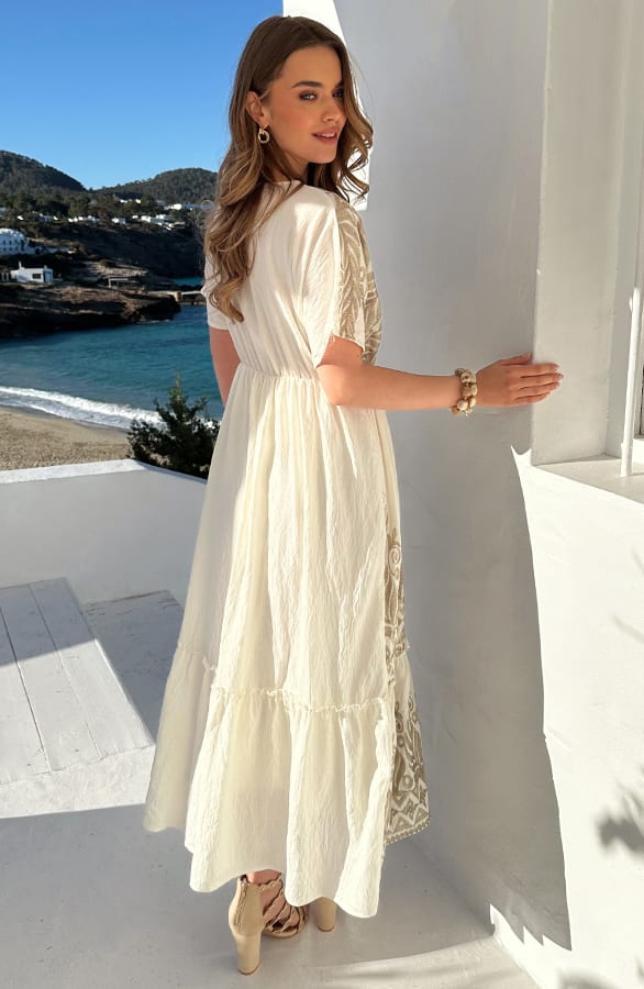 Bohemian Leaves Maxi Dress Gold – alle jurkjes — foto 3