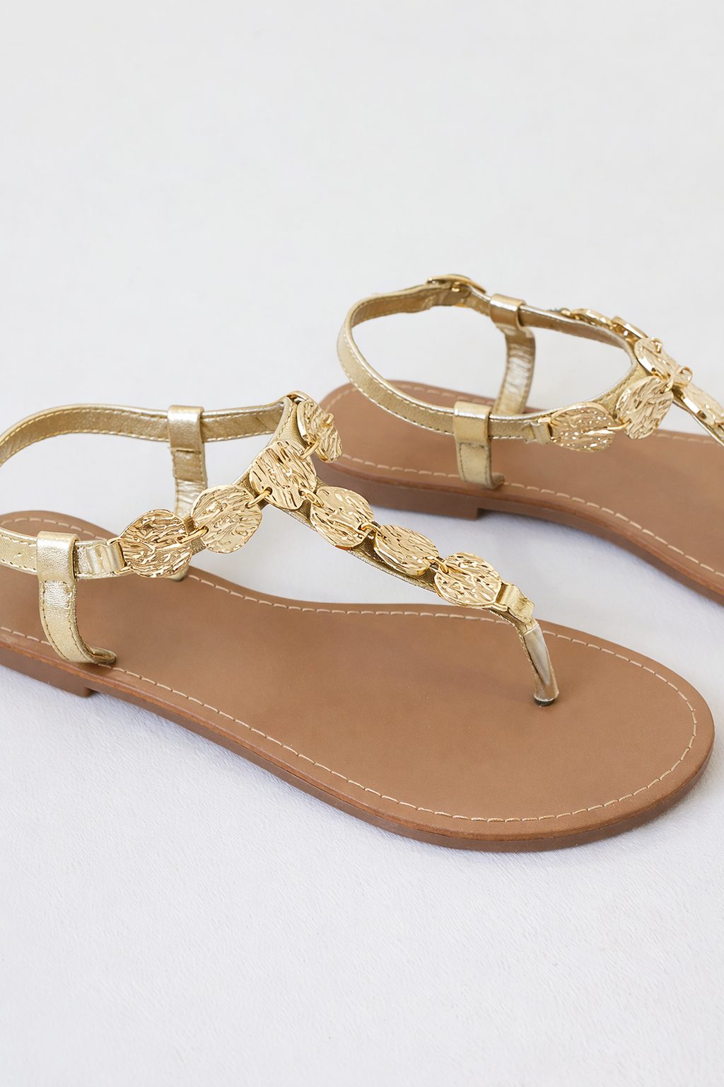 Bohemian Teenslippers Met Muntjes Goud – schoenen — foto 2