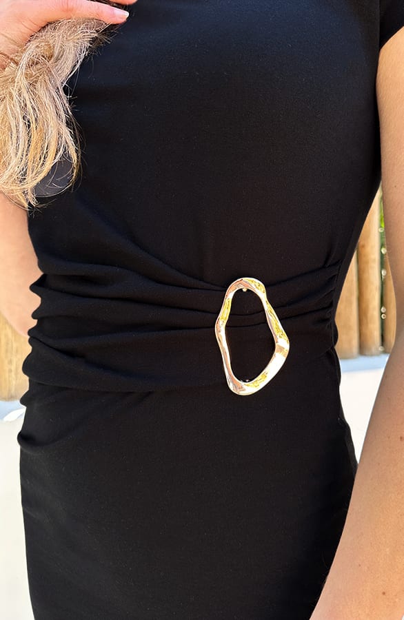 Buckle Midi Dress Zwart – alle jurkjes — foto 4