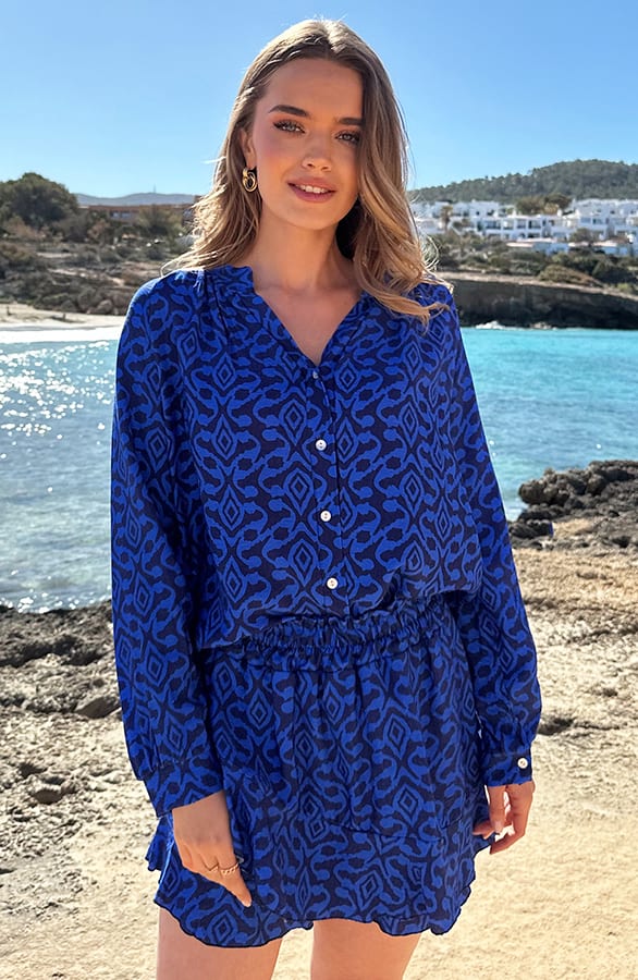 Casual Viscose Blouse Meike Kobalt – kleding — foto 7