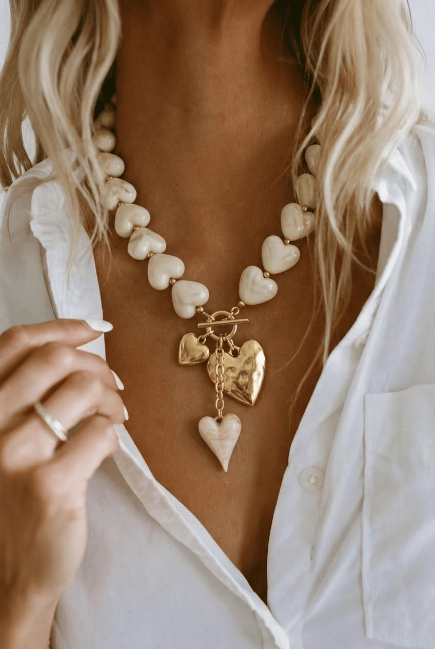 Chunky Marble Ketting Goud – accessoires