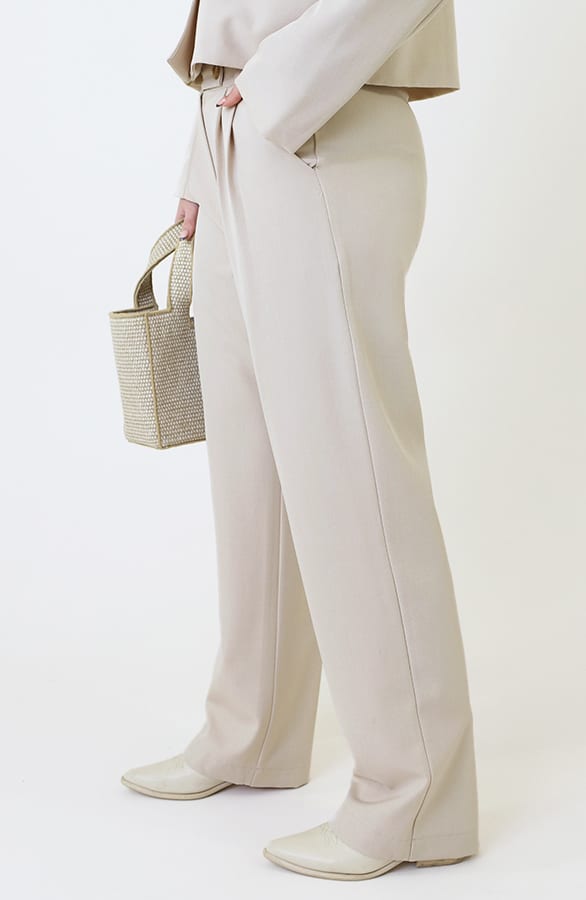 Classic Straight Palazzo Pants Beige 2.0 – flared broeken — foto 3