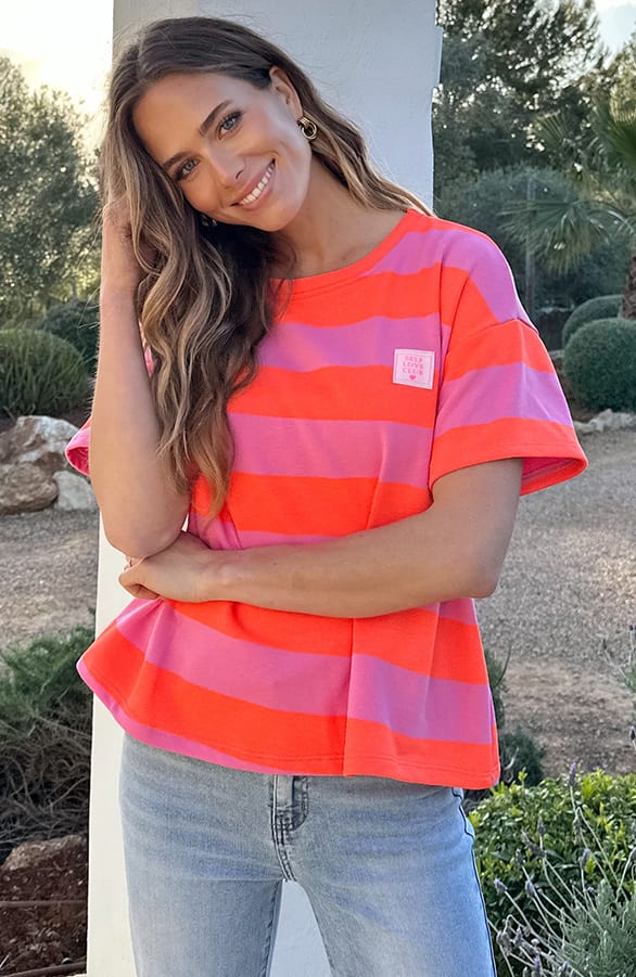Cotton Strepen Shirt Dames Oranje Roze – shirts & tops — foto 10
