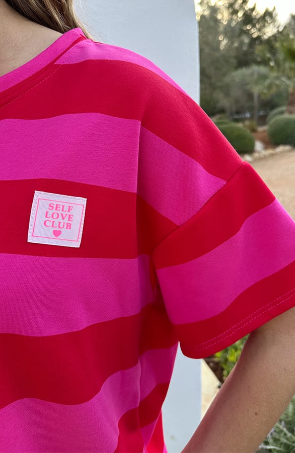 Cotton Strepen Shirt Dames Rood Roze – shirts & tops — foto 4