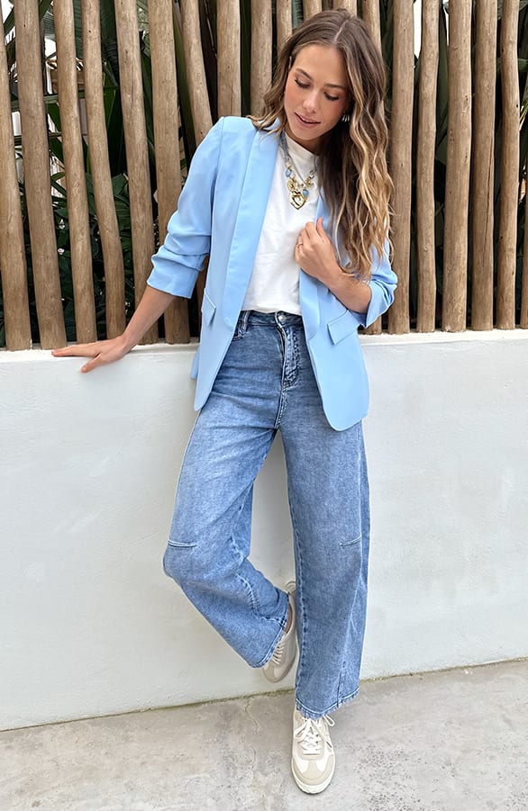Dames Blazer Nore Baby Blue – blazers — foto 5