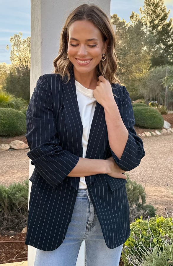 Dames Blazer Nore Gestreept Marine – blazers — foto 2