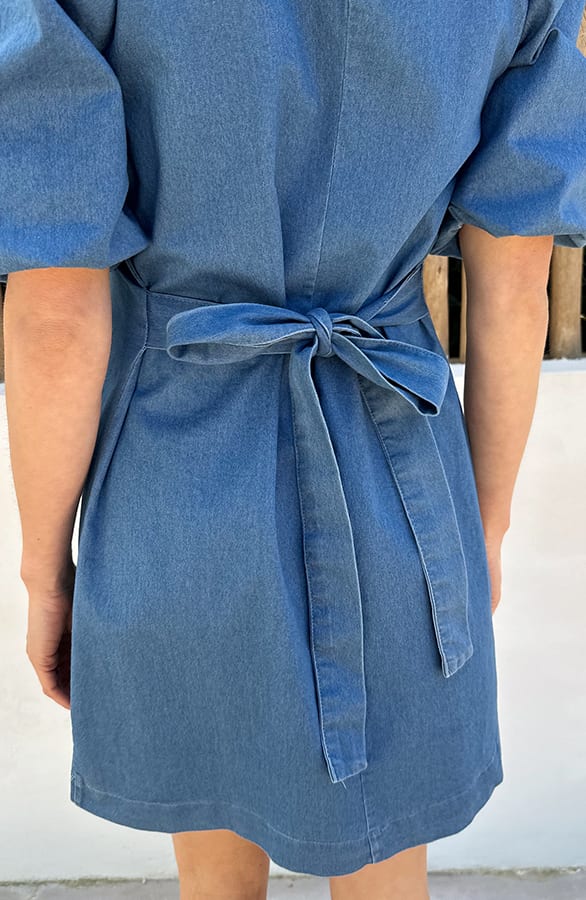 Denim Puff Sleeve Dress Blue – alle jurkjes — foto 5