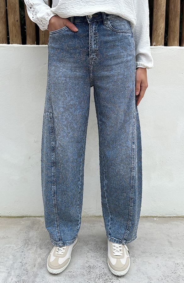 Diamond Barrel Jeans Stonewash