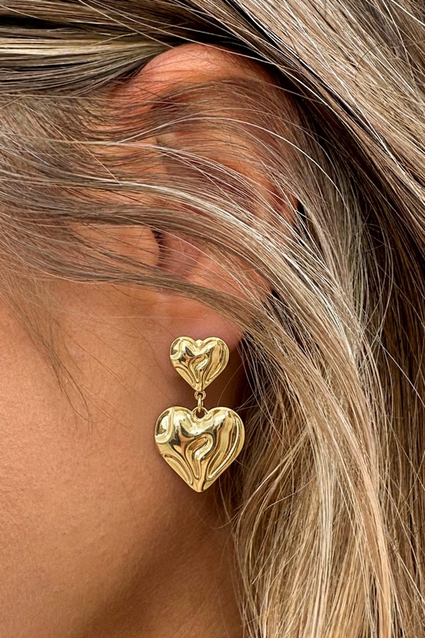 Dubble Hart Oorbellen Goud – accessoires — foto 2