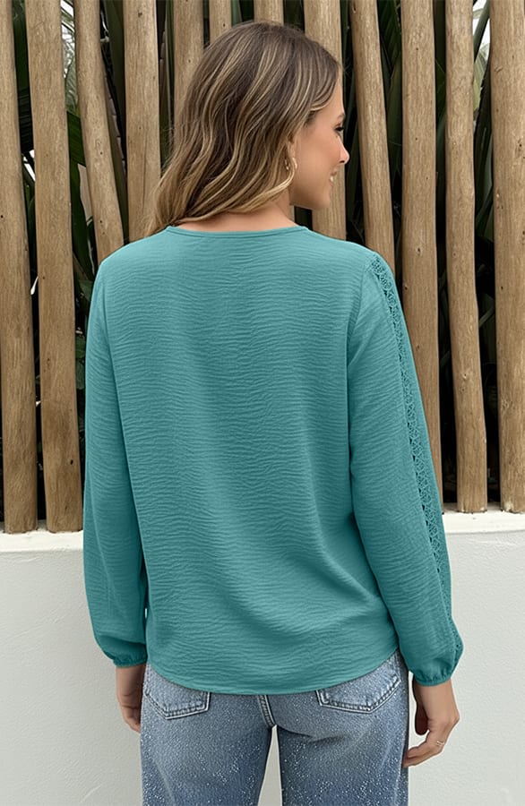 Elegant Detailed Lace Blouse Mint – kleding — foto 3