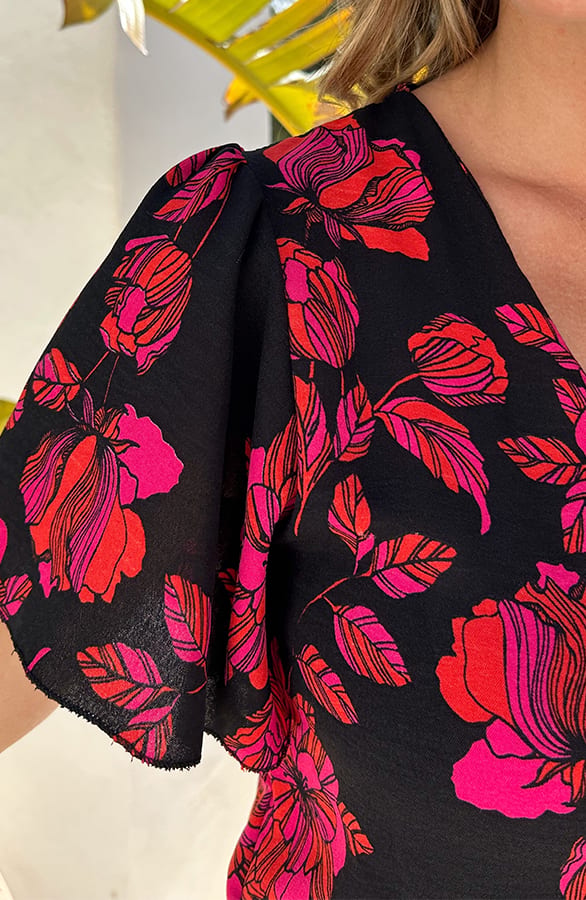 Floral Print Playsuit Sarina Zwart Sunset – jumpsuits & playsuits — foto 4