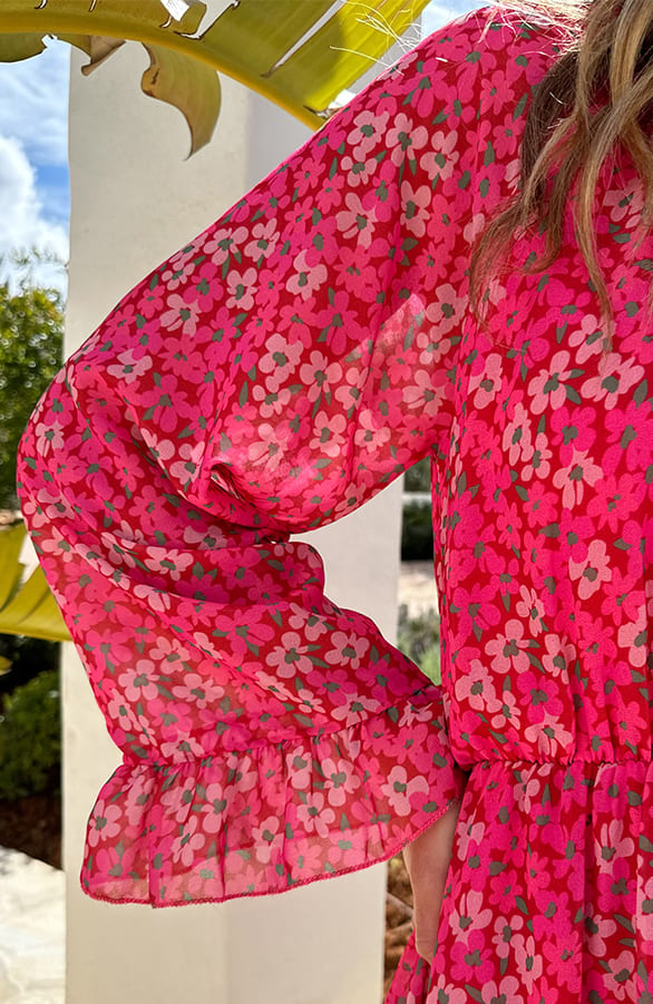 Flowerly Ruffle Jurk Roze – alle jurkjes — foto 4