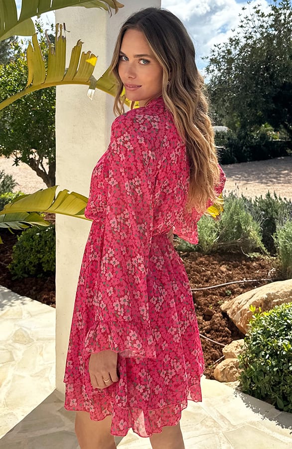 Flowerly Ruffle Jurk Roze – alle jurkjes — foto 3