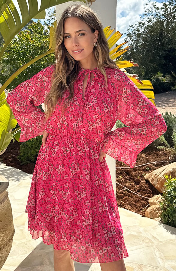Flowerly Ruffle Jurk Roze – alle jurkjes — foto 7