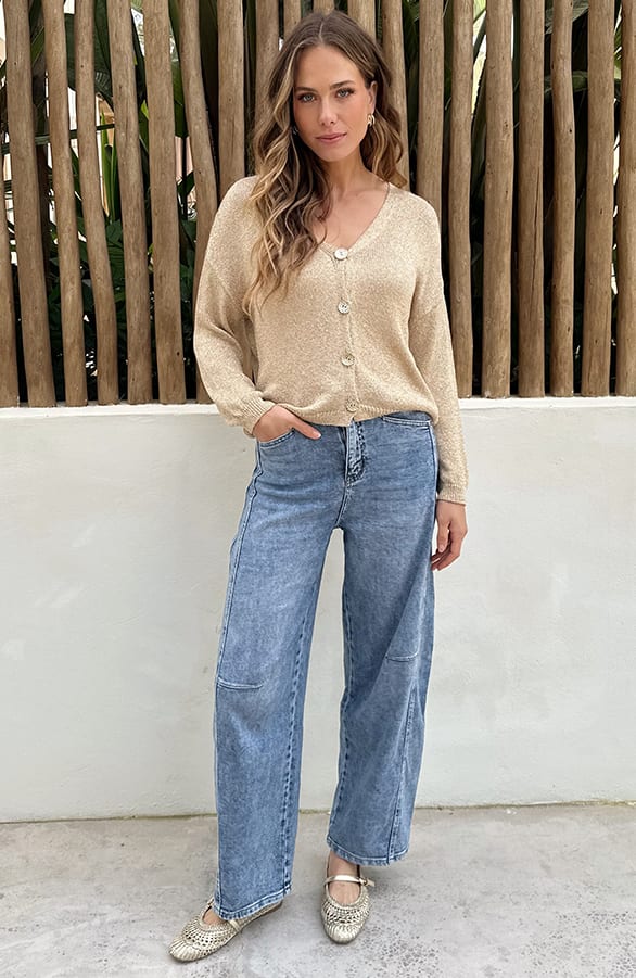 Gehaakte Lurex Cardigan Goud – vesten — foto 4