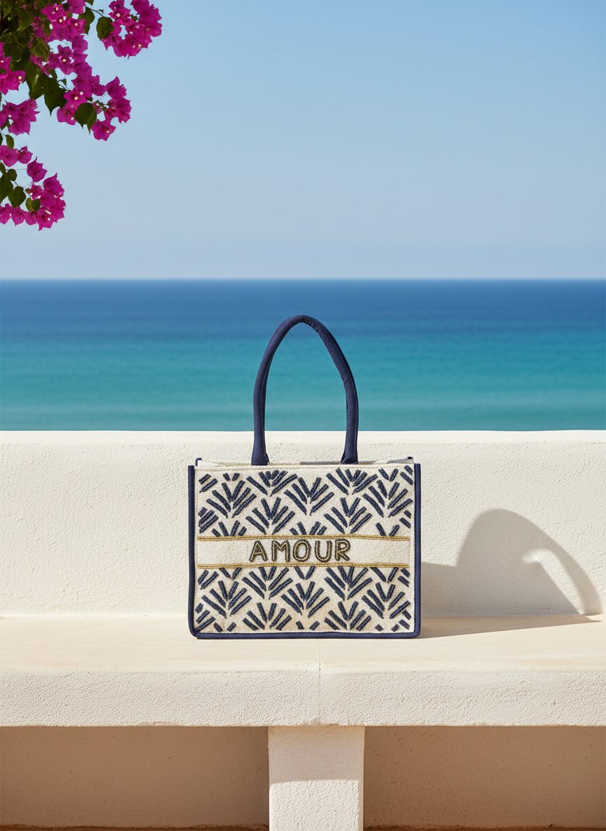 Handgemaakte Tote Bag Amour Marine – accessoires — foto 4