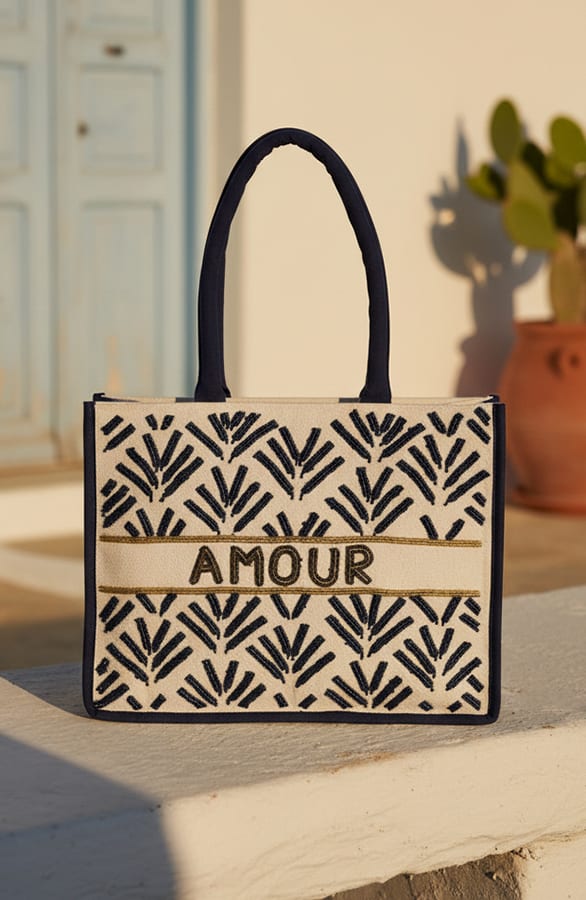 Handgemaakte Tote Bag Amour Marine – accessoires — foto 2