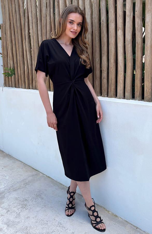 Katoenen Twist Jurk Lilly Zwart – alle jurkjes — foto 7