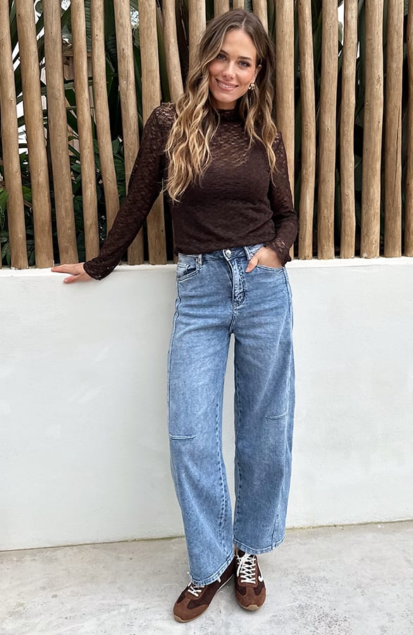 Lace Long Sleeve Top Choco – shirts & tops — foto 9