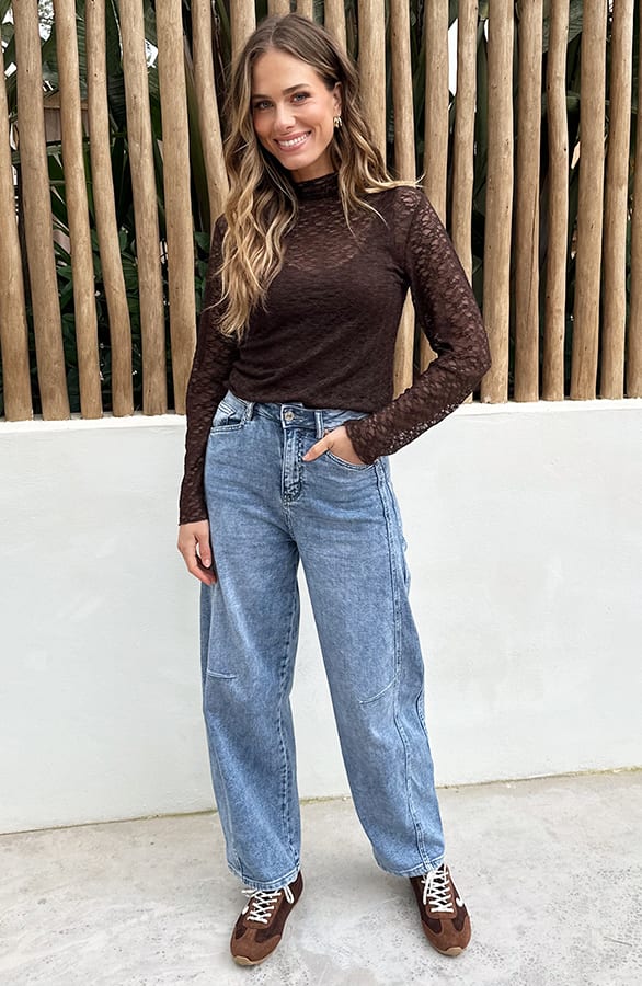Lace Long Sleeve Top Choco – shirts & tops — foto 5
