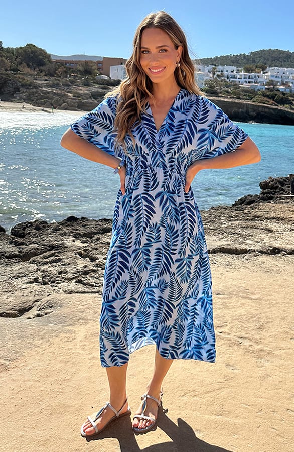Leaf Print Maxi Dress Blauw – alle jurkjes — foto 7
