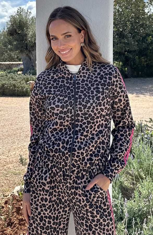 Leopard Bomber Met Bies Roze – vesten — foto 8