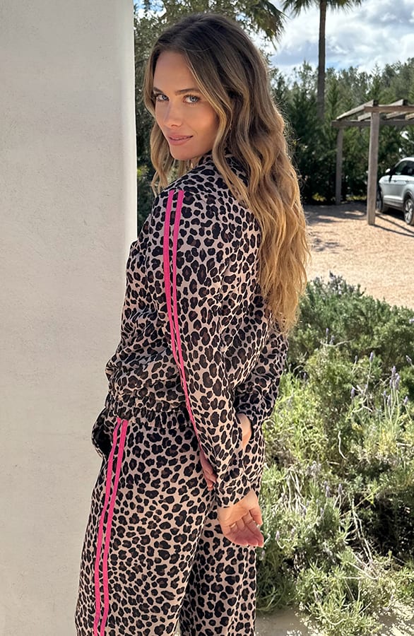 Leopard Bomber Met Bies Roze – vesten — foto 6