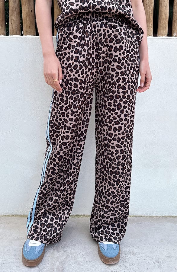 Leopard Pants Met Bies Blauw – broeken — foto 2