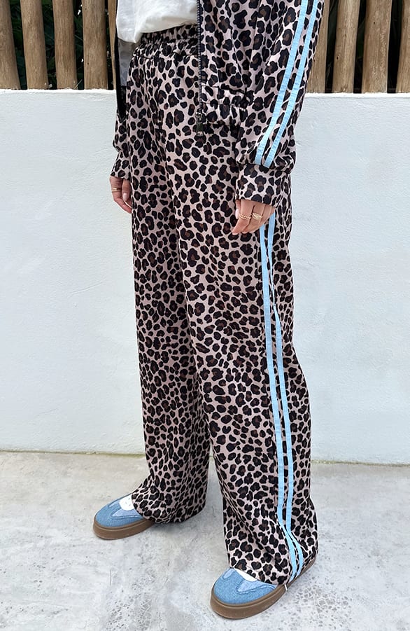 Leopard Pants Met Bies Blauw – broeken — foto 5