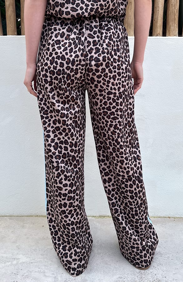Leopard Pants Met Bies Blauw – broeken — foto 3