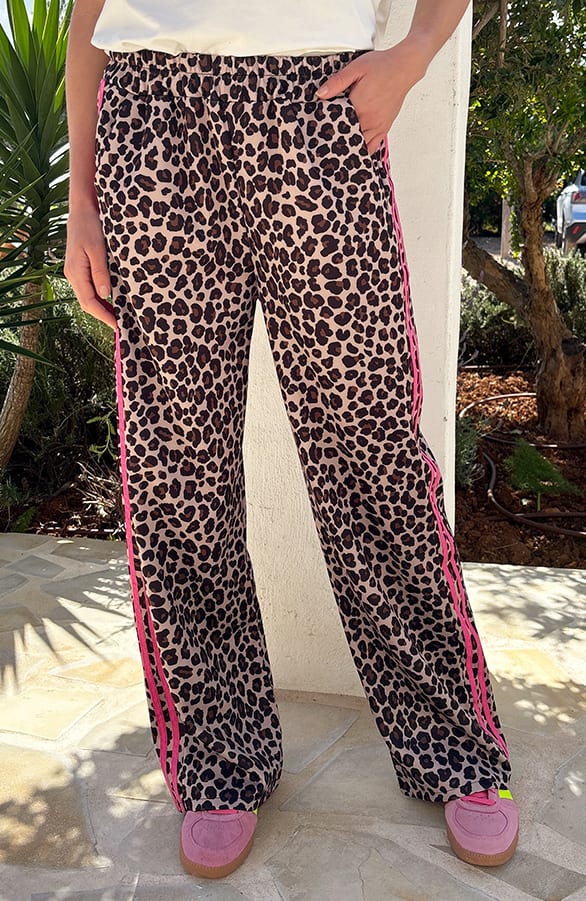 Leopard Pants Met Bies Roze – broeken — foto 2