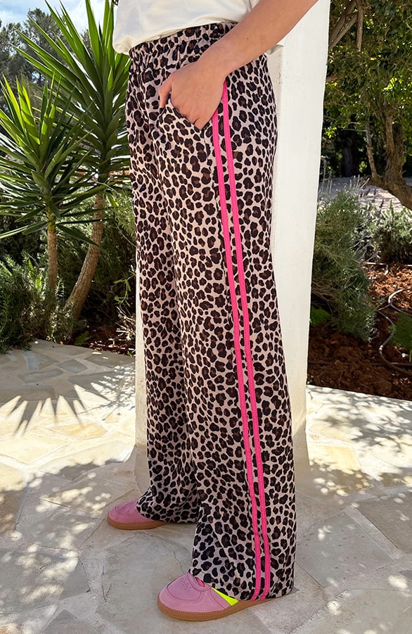 Leopard Pants Met Bies Roze – broeken — foto 6