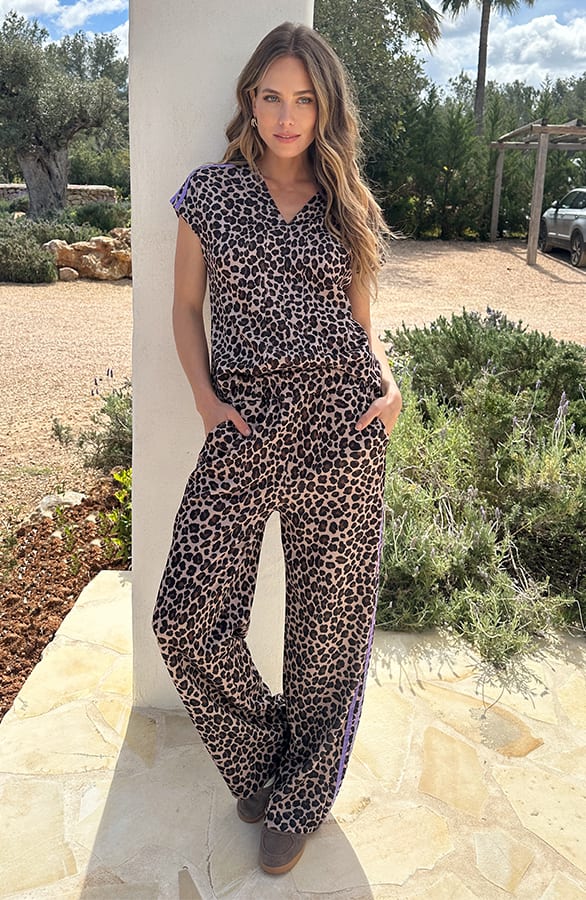 Leopard Top Met Bies Lila – shirts & tops — foto 6